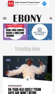 How ebony.com looks like on a mobile device such as an iPhone.