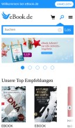 How ebook.de looks like on a mobile device such as an iPhone.