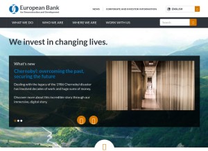 How ebrd.com looks like on a tablet such as an iPad.