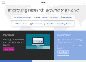 How ebscohost.com looks like on a tablet such as an iPad.