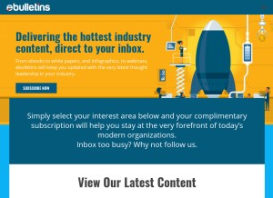 How ebulletins.com looks like on a tablet such as an iPad.