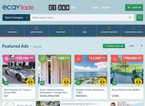 How ecaytrade.com looks like on a tablet such as an iPad.