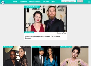 How ecelebrityfacts.com looks like on a tablet such as an iPad.