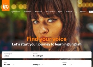 How ecenglish.com looks like on a tablet such as an iPad.