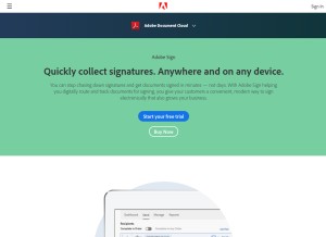 How echosign.com looks like on a tablet such as an iPad.