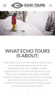 How echotours.com looks like on a mobile device such as an iPhone.