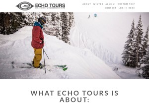 How echotours.com looks like on a tablet such as an iPad.