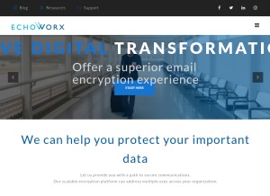 How echoworx.net looks like on a tablet such as an iPad.