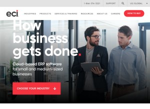 How ecisolutions.com looks like on a tablet such as an iPad.