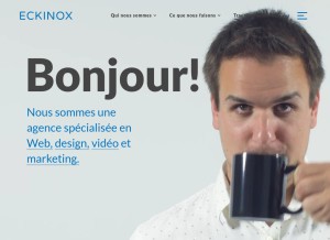 How eckinox.net looks like on a tablet such as an iPad.