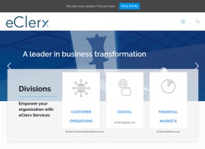 How eclerx.com looks like on a tablet such as an iPad.