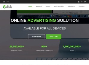How eclick.vn looks like on a tablet such as an iPad.