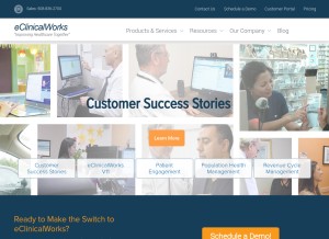 How eclinicalworks.com looks like on a tablet such as an iPad.