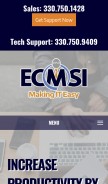 How ecmsi.com looks like on a mobile device such as an iPhone.
