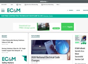 How ecmweb.com looks like on a tablet such as an iPad.