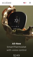 How ecobee.com looks like on a mobile device such as an iPhone.