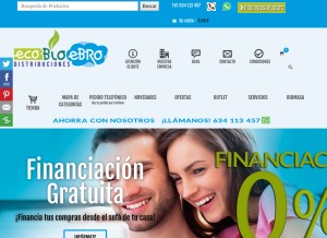 How ecobioebro.es looks like on a tablet such as an iPad.