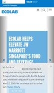 How ecolab.com looks like on a mobile device such as an iPhone.