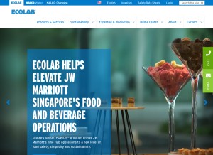 How ecolab.com looks like on a tablet such as an iPad.