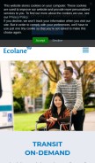How ecolane.com looks like on a mobile device such as an iPhone.