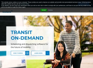 How ecolane.com looks like on a tablet such as an iPad.