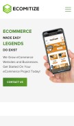 How ecomitize.com looks like on a mobile device such as an iPhone.