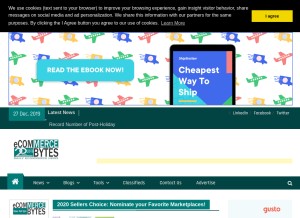How ecommercebytes.com looks like on a tablet such as an iPad.