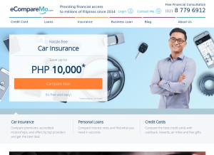 How ecomparemo.com looks like on a tablet such as an iPad.