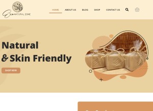 How econaturalzone.com looks like on a tablet such as an iPad.