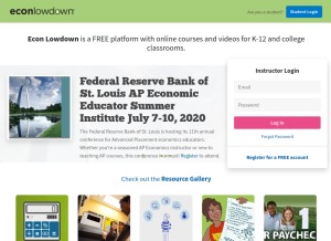 How econlowdown.org looks like on a tablet such as an iPad.