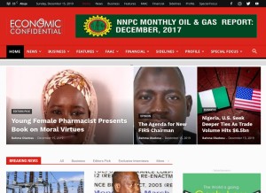 How economicconfidential.com looks like on a tablet such as an iPad.