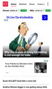 How economictimes.com looks like on a mobile device such as an iPhone.