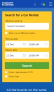How economybookings.com looks like on a mobile device such as an iPhone.