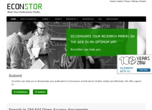 How econstor.eu looks like on a tablet such as an iPad.