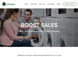 How ecorebates.com looks like on a tablet such as an iPad.