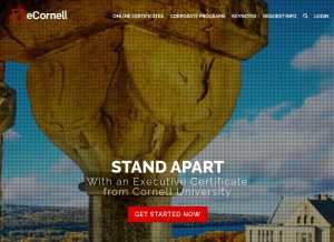 How ecornell.com looks like on a tablet such as an iPad.