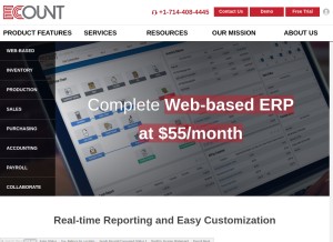 How ecounterp.com looks like on a tablet such as an iPad.