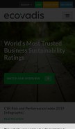 How ecovadis.com looks like on a mobile device such as an iPhone.