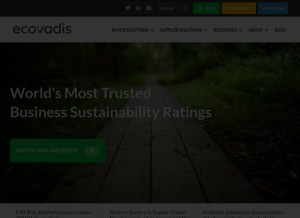 How ecovadis.com looks like on a tablet such as an iPad.