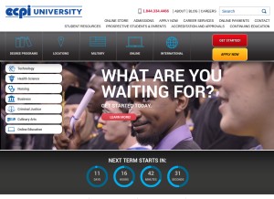 How ecpi.edu looks like on a tablet such as an iPad.