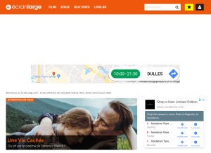 How ecranlarge.com looks like on a tablet such as an iPad.