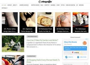 How ecstasycoffee.com looks like on a tablet such as an iPad.