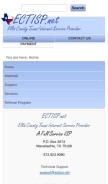 How ectisp.net looks like on a mobile device such as an iPhone.