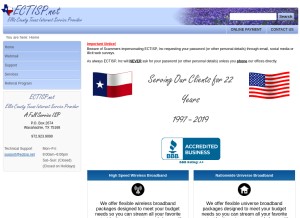 How ectisp.net looks like on a tablet such as an iPad.