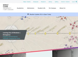 How ecuad.ca looks like on a tablet such as an iPad.