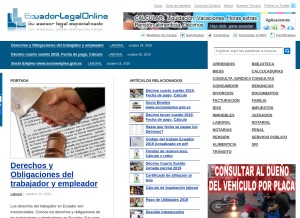 How ecuadorlegalonline.com looks like on a tablet such as an iPad.