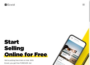 How ecwid.com looks like on a tablet such as an iPad.