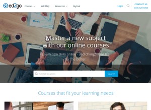 How ed2go.com looks like on a tablet such as an iPad.
