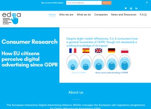 How edaa.eu looks like on a tablet such as an iPad.