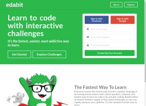 How edabit.com looks like on a tablet such as an iPad.